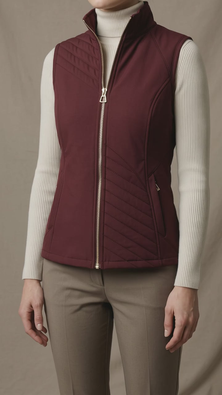 Equestrian Gilet-Burgundy